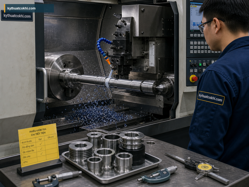 Tiện CNC trục, bạc, puly